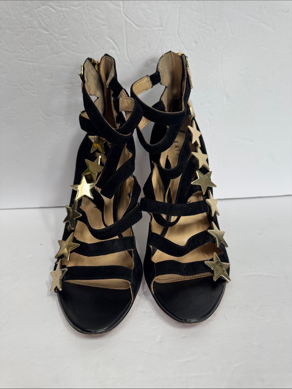 Katy Perry Collections Black Suede Strappy Stiletto Sandals - Picture 11 of 12